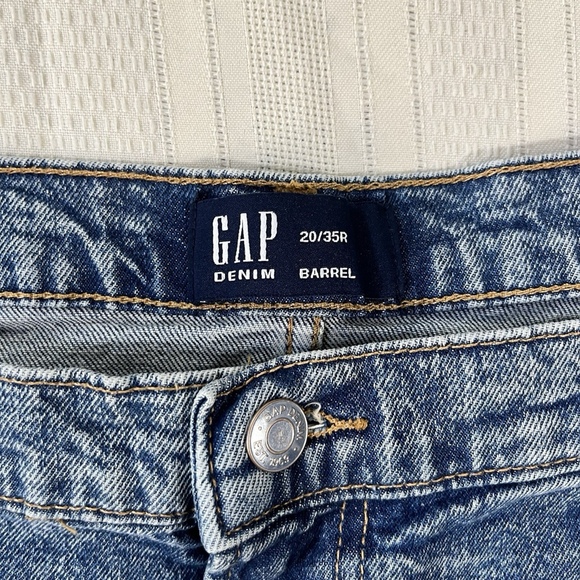 NWT GAP Barrel Jeans Size 20/35R Relaxed Fit High Rise Tapered Boho Skater - Picture 7 of 12